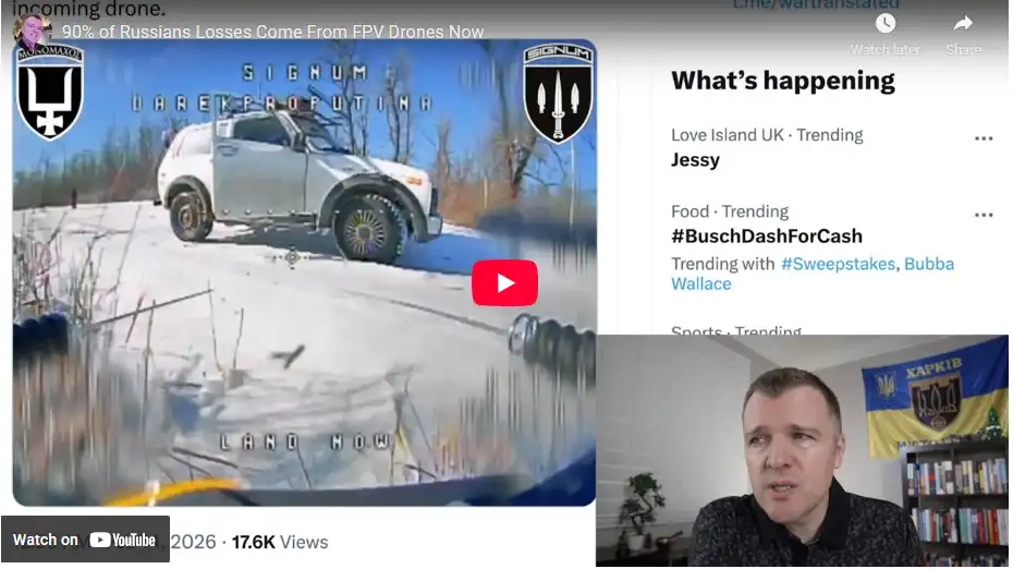 90% of Russians Losses Come From FPV Drones Now (Video) 90% of Russians Losses Come From FPV Drones Now (Video)